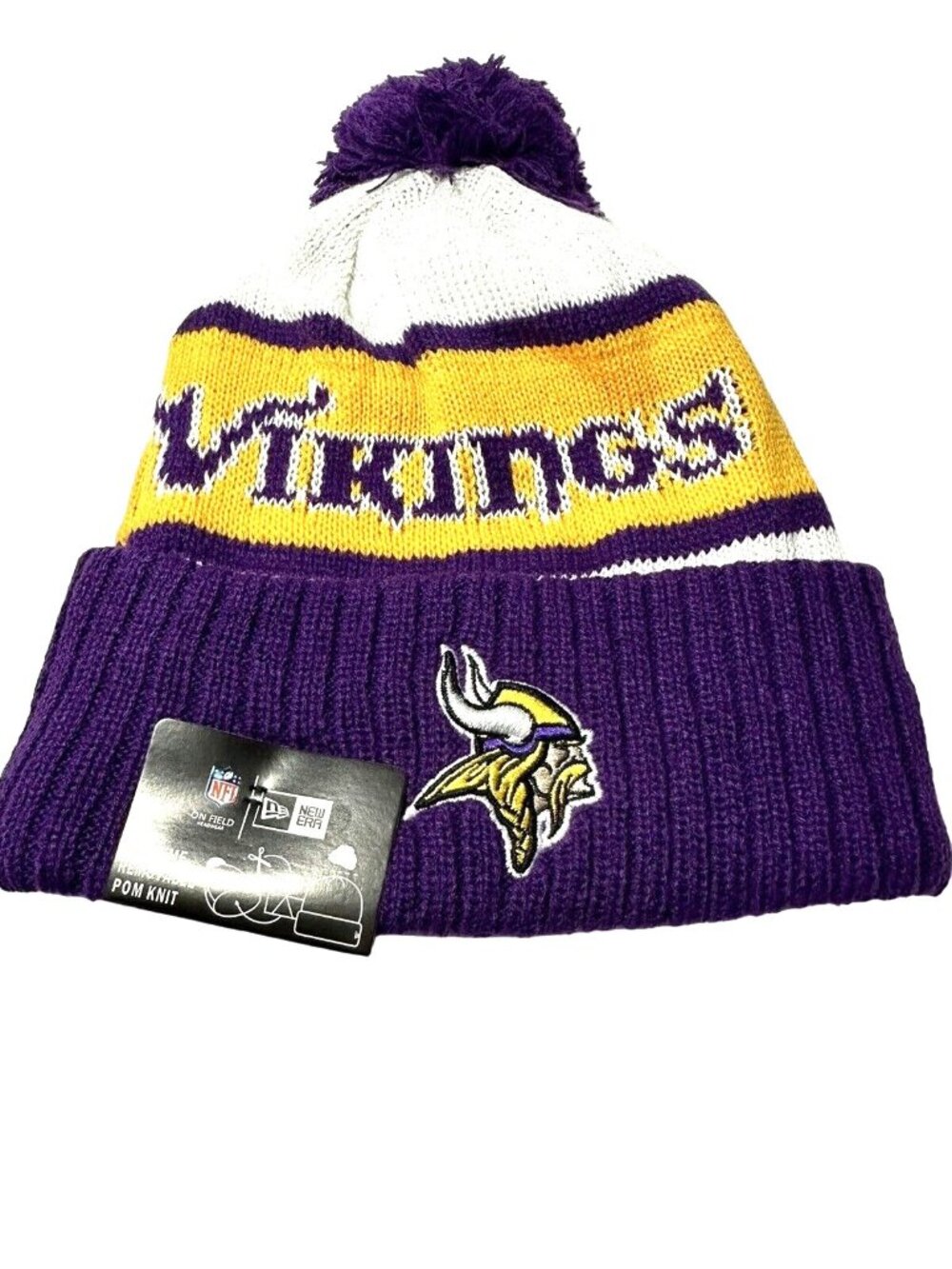 New Era Minnesota Vikings NFL Winter Knit Hat Cap Fleece Lined NEW